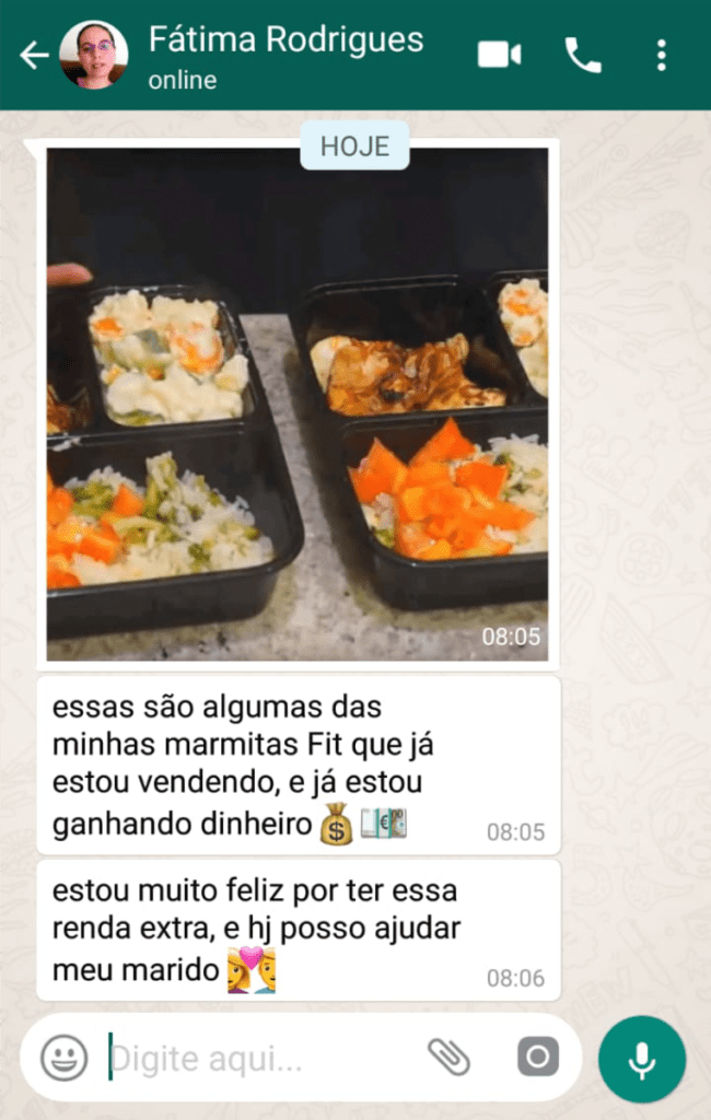 Negócio Marmita Fit Depoimento