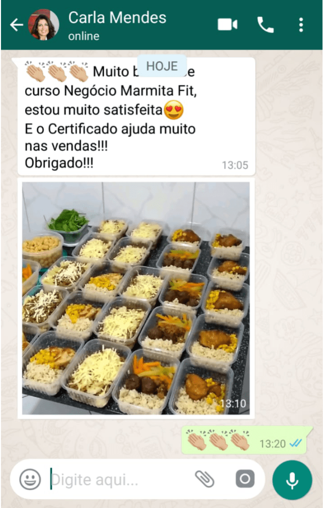 Negócio Marmita Fit Depoimento