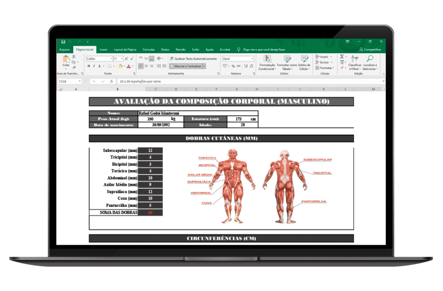 Planilha de composição corporal