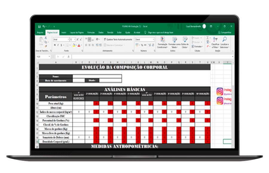 Planilha de evolução do paciente