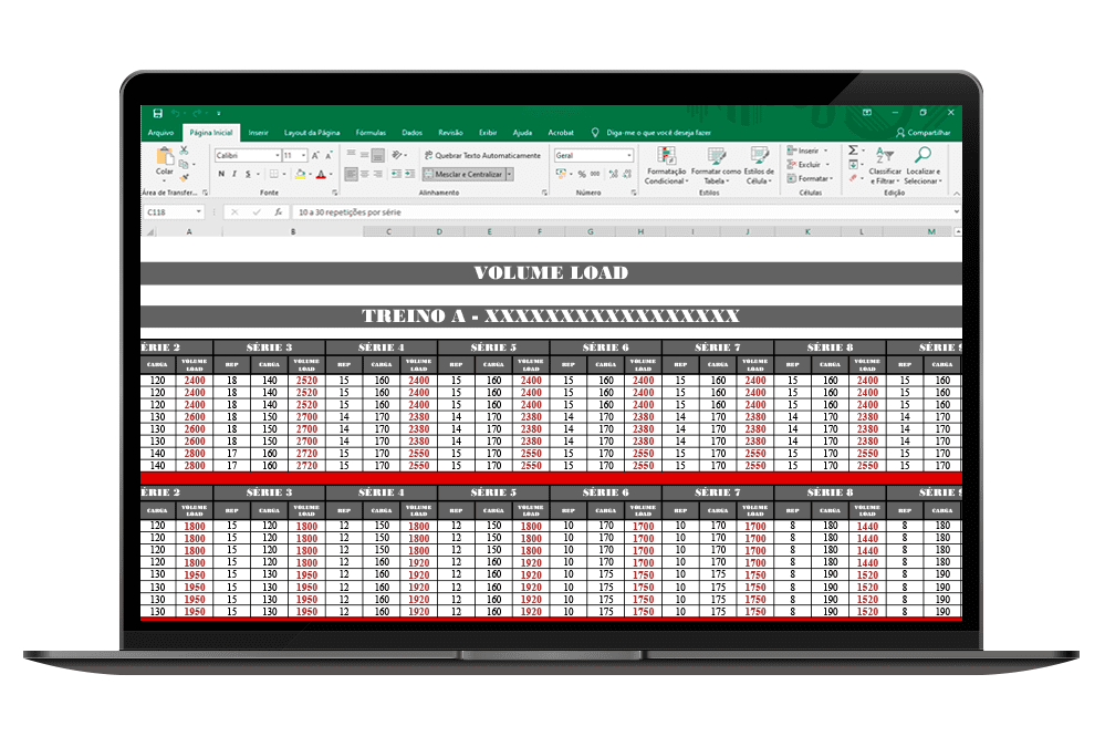 Planilha de volume load